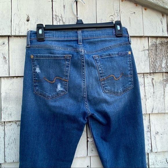 7 For All Mankind Ankle Gwenevere Distressed Jeans - Picture 4 of 7